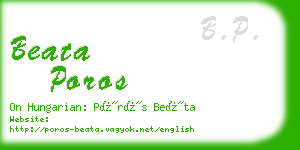 beata poros business card